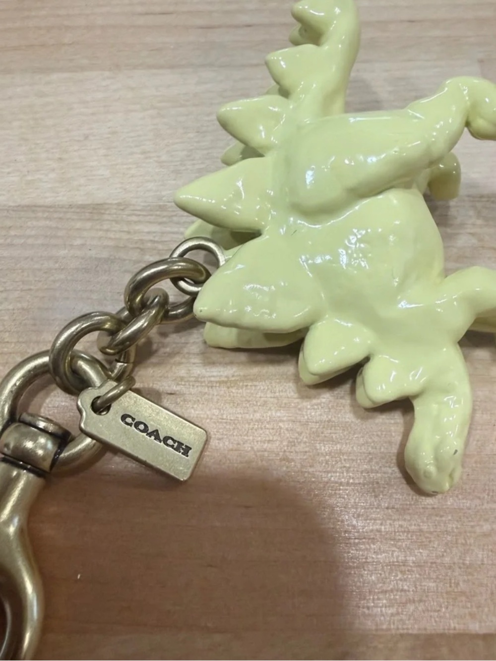 Coach Pale Yellow Dino Charm with Gold Hardware